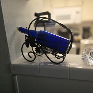 Elegant Blue Wine Bottle Holder